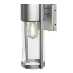 W2220-23 Hampton Bay Kempster 14 Inch Modern Brushed Nickel Outdoor Wall Cylinder Sconce