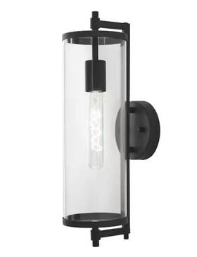 Wwl-015-l-mb Hampton Bay Lurelane 18 Inch Outdoor Cylinder Wall Lantern Sconce 1-light Matte Black Ob Wwl-015-l-mb Hampton Bay Lurelane 18 Inch Outdoor Cylinder Wall Lantern Sconce 1-light Matte Black Ob