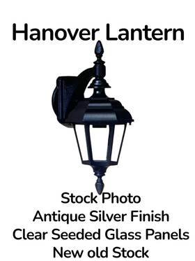 B9923 Hanover Lantern Antique Silver Finish Traditional Outdoor Lightening Nos