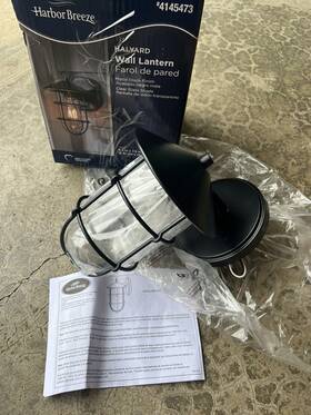 4145473 Harbor Breeze 080629708822 Wall Light Halyard Black