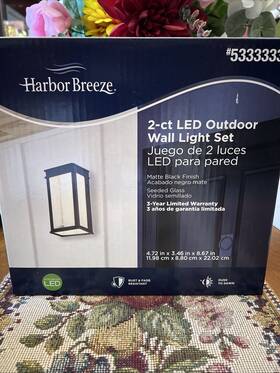 5333333 Harbor Breeze 2-ct Led Outdoor Wall Light Set