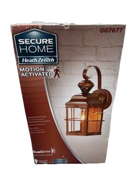 007677 Heathzenith Secure Home Hz Motion Activated Outdoor Light Fixture Antique Bronze Clear Glass