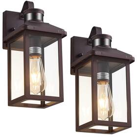 Br-02 Hebangya 2 Pack Motion Sensor Porch Light Dusk To Dawn Outdoor Lighting Waterproof Ext