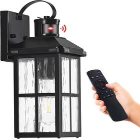 H2001-1b-rw Hebangya Motion Sensor Porch Lights Outdoor With Remote Dusk-to-dawn Exterior Lighting F
