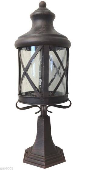 Wx0003-pf-rt Heritage Lighing Aluminum Outdoor Exterior Lantern Fixture Rusted Post Mounted Lighting