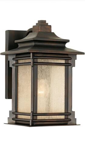 Hickory 736101321712 Point Mission Outdoor Wall Light Fixture Walnut Bronze 12 Inch For Exterior