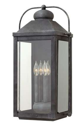 1858dz-ll Hinkley Anchorage 4-light Outdoor Light In Aged Zinc