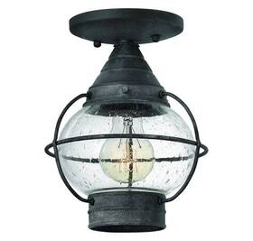 2203dz Hinkley 9 Inch Outdoor Semi-flush Mount In Aged Zinc