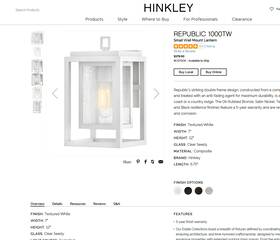 1000tw Hinkley Lighting 1000 Republic 1 Light 12 Inch Tall Coastal Elements - White 1000tw Hinkley Lighting 1000 Republic 1 Light 12 Inch Tall Coastal Elements - White