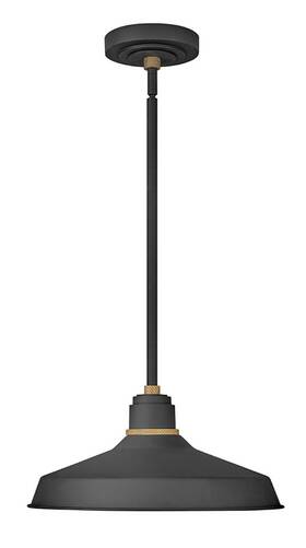 10483tk Hinkley Lighting 10483 Foundry 1 Light 16 Inch W Outdoor Pendant - Textured Black / 10483tk Hinkley Lighting 10483 Foundry 1 Light 16 Inch W Outdoor Pendant - Textured Black /