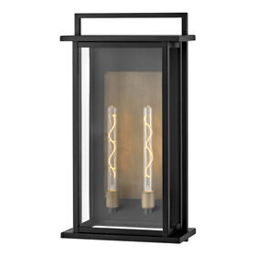 24028bk Hinkley Lighting Langston 2 Light 28 Inch Black Outdoor Wall Lantern