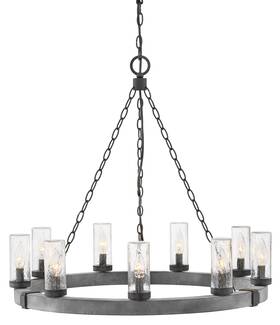 29208dz Hinkley Lighting 29208 Sawyer 120v 9 Light 30 Inch W Outdoor Wrought - Aged Zinc