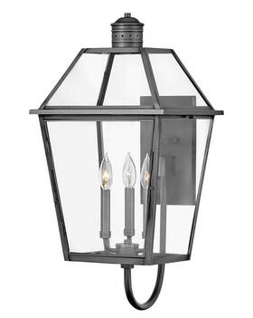 Hinkley Lighting 640665277401 2774 Nouvelle 3 Light 27 Inch Tall Outdoor Wall - Blackened Brass