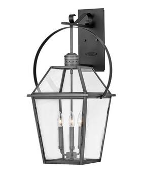 Hinkley Lighting 640665277807 2778 Nouvelle 3 Light 31 Inch Tall Outdoor Wall - Blackened Brass