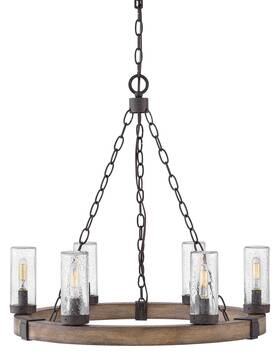 29206 Hinkley Lighting 640665292091 Sawyer 120v 6 Light 24 Inch W Open Air Outdoor - Sequoia