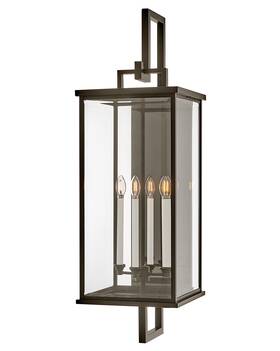 20019 Hinkley Lighting 640665928884 Weymouth 4 Light 46 Inch Tall Outdoor Wall - Bronze