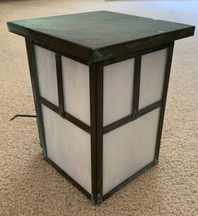 961.050 Hinkley Lighting Craftsman Mission Outdoor Wall Brass Verdigris Light Fixture