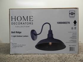 Home Decorators Collection 053392989767 Bell Ridge Outdoor Wall Sconce 14 Inch Barn Style Blue Light Fixture
