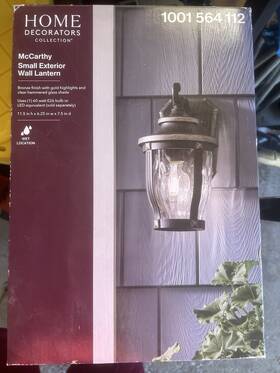 1001564112 Home Decorators Collection Mccarthy Small Bronze Outdoor Wall Lantern Glass E26