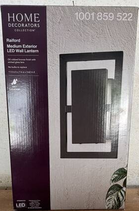 1001859522 Home Decorators Collection Raiford Led Outdoor Wall Lantern Oil Rubbed Bronze