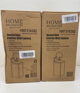 1007316262 Home Decorators Collection Lot Of 2 Havenridge 19 Inch 1light Bronze Outdoor Wall Lantern