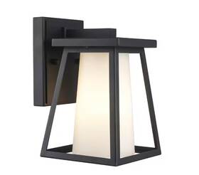 1009714893 Home Decorators Collection Cardston 8.5 Inch 1-light Black Outdoor Wall Light Fix