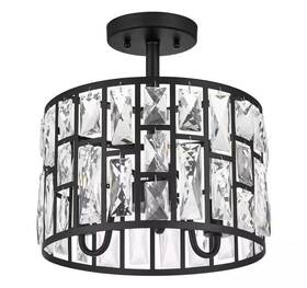 31820-hbb Home Decorators Collection Kristella 12.5 Inch 3-light Matte Black Semi Flush Mount Light W Clear Crystal Shade 31820-hbb Home Decorators Collection Kristella 12.5 Inch 3-light Matte Black Semi Flush Mount Light W Clear Crystal Shade