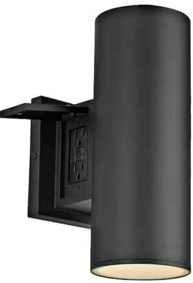 Home Decorators Collection 694501807062 Turrill 13.39 Inch Matte Black Cylinder Outdoor Sconce Home Decorators Collection 694501807062 Turrill 13.39 Inch Matte Black Cylinder Outdoor Sconce