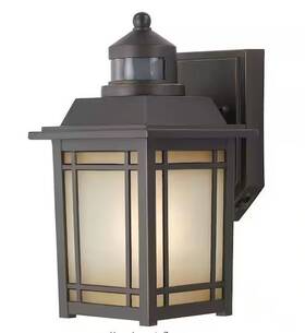 Home Decorators Collection 718212222317 Port Oxford 10.6 Inch 1-light Oil Rubbed Chestnut Motion Sensing Hardwired