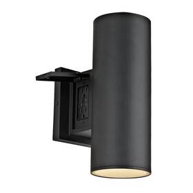 Home Decorators Collection 744110456387 Turrill 13.39 Inch Matte Black Cylinder Outdoor Wall Light Porch Sconce