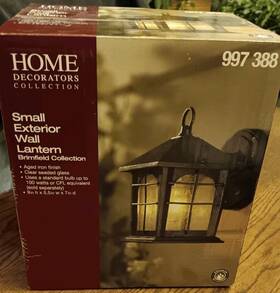997388 Home Decorators Collection Brimfield 9 Inch Aged Iron 1 Light Line Voltage Outdoor Wall No Bulb Includ