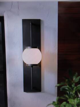 Bal-897-m Home Decorators Collection Kalispell 24 Inch 1-light Black Modern Outdoor Wall Light