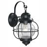 Hdp13670 Home Decorators Collection Outdoor Sconce 1-light Caged Seeded Glass Black
