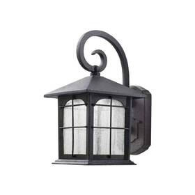 Y37029aled-292 Home Decorators Collection Hdc Brimfield 12.75 Inch Aged Iron Led Outdoor Wall Lantern With Clear Seedy Glass