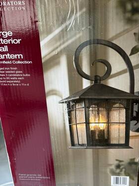 Y37030a-151 Home Decorators Collection Brimfield 3-light Aged Iron Outdoor Wall Lantern
