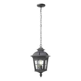 302360908 Home Decorators Loridan Square 2-light Black Pendant Light With Clear Water Glass