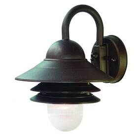 6000398632 Homeroots Antique Bronze Three Tier Lamp Shade Outdoor Wall Light