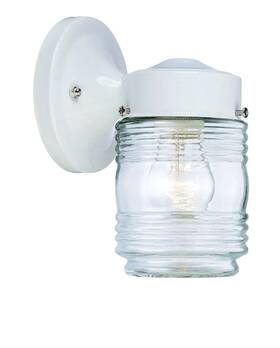Homeroots 700513133201 White Standard Jelly Jar Light Outdoor Wall