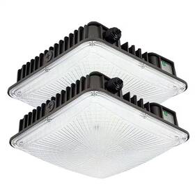 Honbei 744759713155 350-watt Equivalent Integrated Led Bronze Canopy Light Fixture Outdoor 5000k Lig