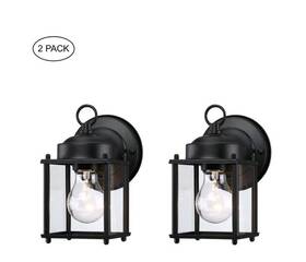 2f10511-bk Hukoro 2-pack 1-light Outdoor Wall Light With Matte Black And Clear Glass Shade 2f10511-bk Hukoro 2-pack 1-light Outdoor Wall Light With Matte Black And Clear Glass Shade