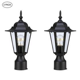 2f17402-bk Hukoro Allison 1-light Matte Black Outdoor Post Light Weather Resistant 2 Pack