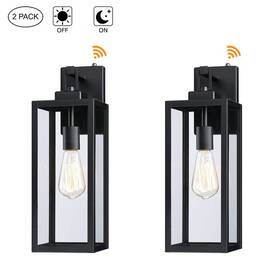 2f19051-bk-s Hukoro Bonanza 18 Inch 1-light Matte Black Outdoor Wall Lantern Sconce With Dusk