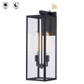 Hukoro 748327905065 Martin 25 Inch 2-light Matte Black Hardwired Outdoor Wall Lantern Sconce With