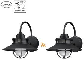 F14262-bk-s Hukoro Ora 11 Inch 1-light Matte Black Dusk To Dawn Outdoor Wall Light 2-pack F14262-bk-s Hukoro Ora 11 Inch 1-light Matte Black Dusk To Dawn Outdoor Wall Light 2-pack