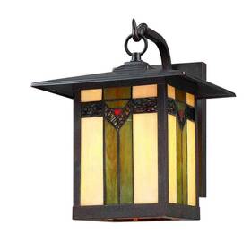 F14350 Hukoro 1-light 12.in Outdoor Lantern With Antique Bronze Finish And Tiffany Glass