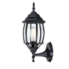 F14491-wl-bk Hukoro 1 -light 16.5-in H Matte Black Hardwired Outdoor Wall Light