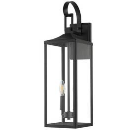 F15251-bk Hukoro Castle 2-light 25 Inch Matte Black Outdoor Wall Lantern Sconce