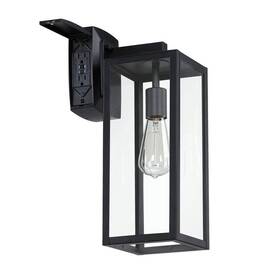 F17711-bk-ps Hukoro Martin 17 In 1-light Matte Black Outdoor Wall Lantern Sconce With Gfci