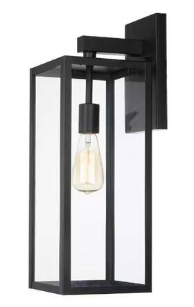F17901-bk Hukoro Martin 21 Inch 1-light Matte Black Hardwired Outdoor Wall Lantern Sconce