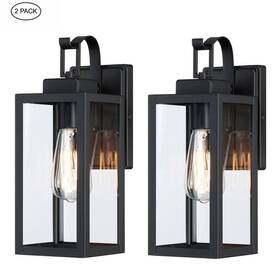 F86152-11i Hukoro Outdoor Wall Lantern Sconce 13.78 Inch Matte Black With Clear Glass 2-pack F86152-11i Hukoro Outdoor Wall Lantern Sconce 13.78 Inch Matte Black With Clear Glass 2-pack